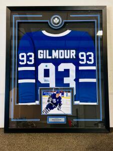 Doug Gilmour Autographed Toronto Maple Leafs Framed Jersey With COA &ndash; #93 (34.5"x 42.5")
