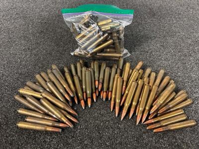 (80) Rnds Of Mixed 30-06 Ammo and Bag Of 30-06 Brass Casings