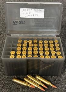 (46) Rnds Of 22-250 Ammunition In Grey Case