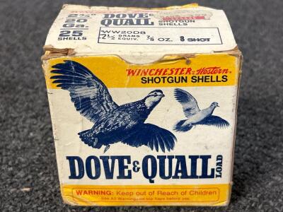 Vintage Box Of Winchester Dove and Quail 20 Ga. Shotgun Shells