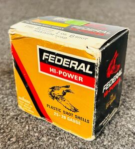 Vintage Box Of Federal Hi Power 20 Gauge 6-Shot Shotgun Shells