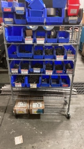 Cart full of powder coating accessories