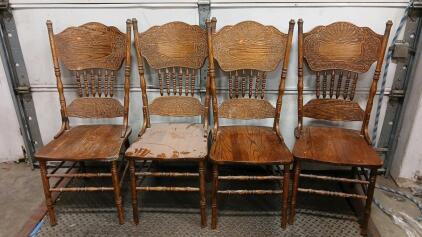 (4) Wood Dinner Chairs -17"L x17"W x43"H
