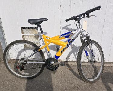 26" Yellow Huffy mountain bike.