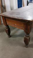 (1) Antique Wood Table -96"L x29"W x26"H - 3