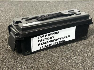 Ammo Box With (150) Rnds Of Factory Remanufactured .44 S&W Special Ammo