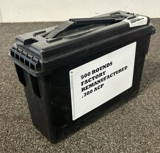 Ammo Box With (500) Rnds Of Factory Remanufactured .380 ACP Ammo