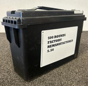 Ammo Box With (500) Rnds Of Factory Remanufactured 5.56 Ammo