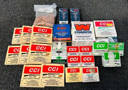 Large Selection Of Pistol and Rifle Primers, .22 Cal Bullets and CCi 22 LR 40 Gr. Ammo