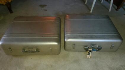 (2) Vintage Metal Suitcase