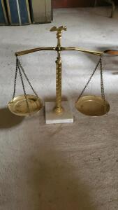 ( OFFSITE) Vintage Brass Balance Scale
