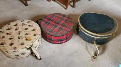 ( OFFSITE) (3) Vintage Hat Boxes