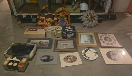 ( OFFSITE) Collectibles; Light Fixtures, Kitchenware, New Men's Shoes Size 11 ,scarecrow wreath or door hanger, & More