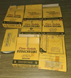 ( OFFSITE) (8) Vintage Cine Kodak KodaChrome Magazine 16mm Magazine film.(Please read Description)