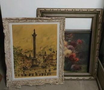 ( OFFSITE) 24&frac12;"x 29&frac12;" Framed Print of Trafalgar Square in London, Featuring Nelson's Colum & More