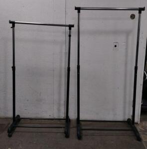 (2) 32"x 17&frac12;"x 57" to 66" Adjustable Rolling Clothes Racks