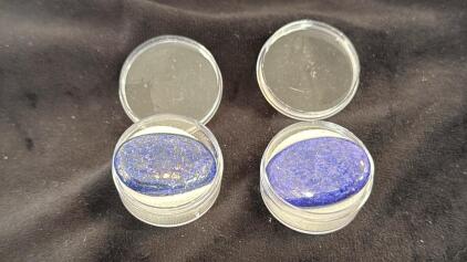 (1) Lapis Lazuli Cabochon Stone Weighing 50.35 carats. (1) Lapis Lazuli Cabochon Stone Weighing 61.05 carats.