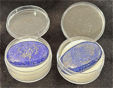 (1) Lapis Lazuli Cabochon Stone Weighing 60.1 Carats. (1) Lapis Lazuli Cabochon Stone Weighing 54.3 Carats.