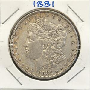 1881 Morgan Silver Dollar, United States Mint, No Mint Mark