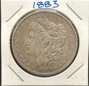 1883 Morgan Dollar Coin, United States, No Mint Mark, One Dollar