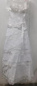 Do You Love Me? Brand Strapless White Lace Wedding Gown, size 10
