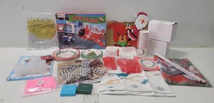 (2) Necklaces. Assortment of Christmas Decorations