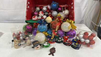Tote W/ ASSORTED Christmas Ornaments