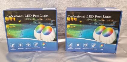 (4) LED Pool Lights W/ Remotes