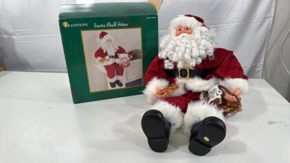 "Santa Shelf Sitter" Figurine From The Brand Traditions, Sold At Costco From The Year 2000 In Original Box