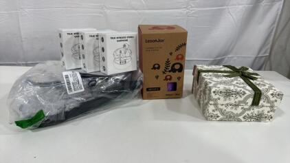 Assorted Items - LesonJoy Kids Thermos , Bluetooth Earbuds, Produce Slicer & Potpourri Box