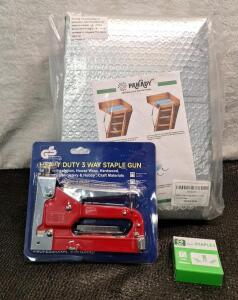 (1) Attic Stais Insulation Kit W/ Heavy-Duty 3-Way Staple Gun