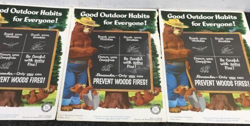 Antique 1954 Smokey Bear Posters