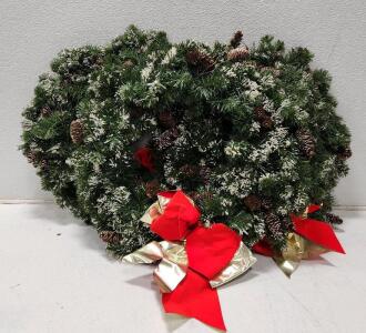 (3) 25" Artifical Flocked Pine Wreaths