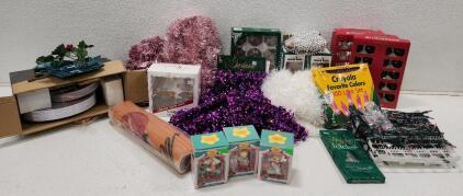 (3) Precious Moments "Home for the Holidays Collection" Holiday Ornaments (3) Crayola Faborite Colors 100 Light Sets (1) Hioasis 175pcs Plastic Plates Set And More