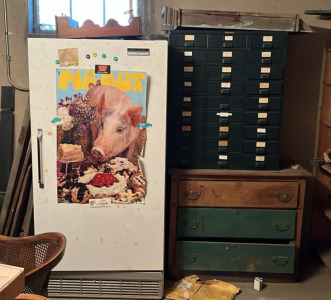 ( OFFSITE) (1) Sears Coldspot Freezer (1) 27 Cubby Hardware Organizer (1) Three Tier Dresser & Much More