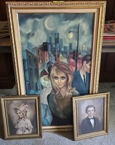 ( OFFSITE) 38x25 framed print of Margaret Keane's famous painting, "Escape"& More
