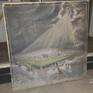 ( OFFSITE) 30"x30" H Vintage The Lost City Of Jerusalem Done By Jim Gilbert ..