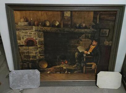 ( OFFSITE) 33"x 27" William Henry Lippincott 1891 Vintage Wall Hanging Framed Print & More