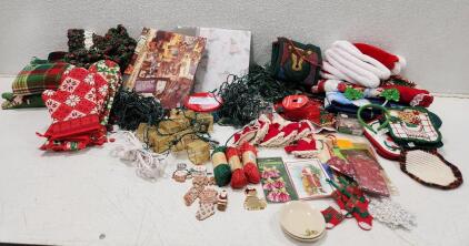 (2) Large Scrapbooks And Assorted Holiday And Seasonal Decor