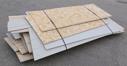 Assorted Size Siding and Particle Board