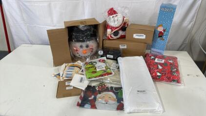 Assorted Christmas Decorations &Items - light Strings , Wooden Advent Calendar, Garden Flag , Ornaments & Much More