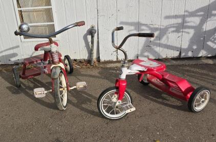 (2) Red & White Retro Kids Bikes Retro Red & Road Master (PLEASE READ DESCRIPTION)