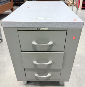 (1) Vintage 3-Drawer Addressograph Cabinet 29&rdquo;x16.5&rdquo;x26.5&rdquo;