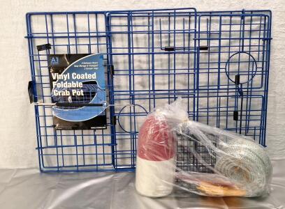 (1) A1 Fisher Vinal Coated Foldable Crab Pot