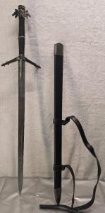 (1) 38" Decorative Metal Replica Medieval Long Sword W/ Sheath