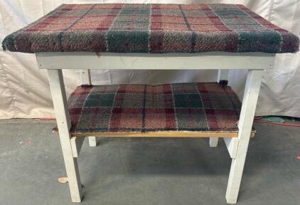 Upholstered Two-Tier Table H 2&rsquo; 7&rdquo; W 3&rsquo; L 2&rsquo;