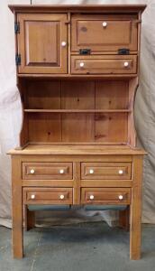 Primitive Pine Possum Belly or Baker's Cabinet. 69"x38"x19"