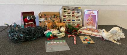 Mini Glass Ornaments, Multicolored Lights, Nativity Scene Kit, Gourmet Serving Tree, And Other Holiday Decor