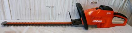 ECHO 58V Cordless Hedge Trimmer. It Features 24-Inch Dual-Action Blades and a Brushless Motor. Battery Included, Charger Not Included