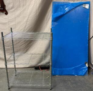 Metal Wire Shelf H 2&rsquo; 4&rdquo; W 1&rsquo; 11&rdquo; L 1&rsquo; 1&rdquo; And Optix Acrylic Sheet 24&rdquo; x 48&rdquo;